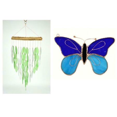 GIFT ESSENTIALS Waterfall Chimes Green GEBLUEG375